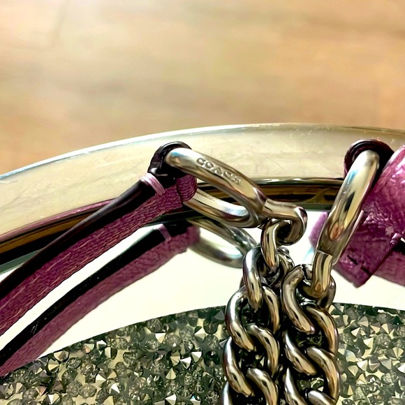 NWT COACH Metallic Leather 💜 HEART Crossbody - Picture 7 of 9